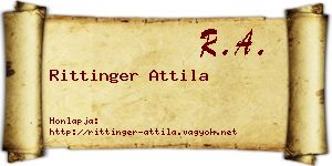 Rittinger Attila névjegykártya